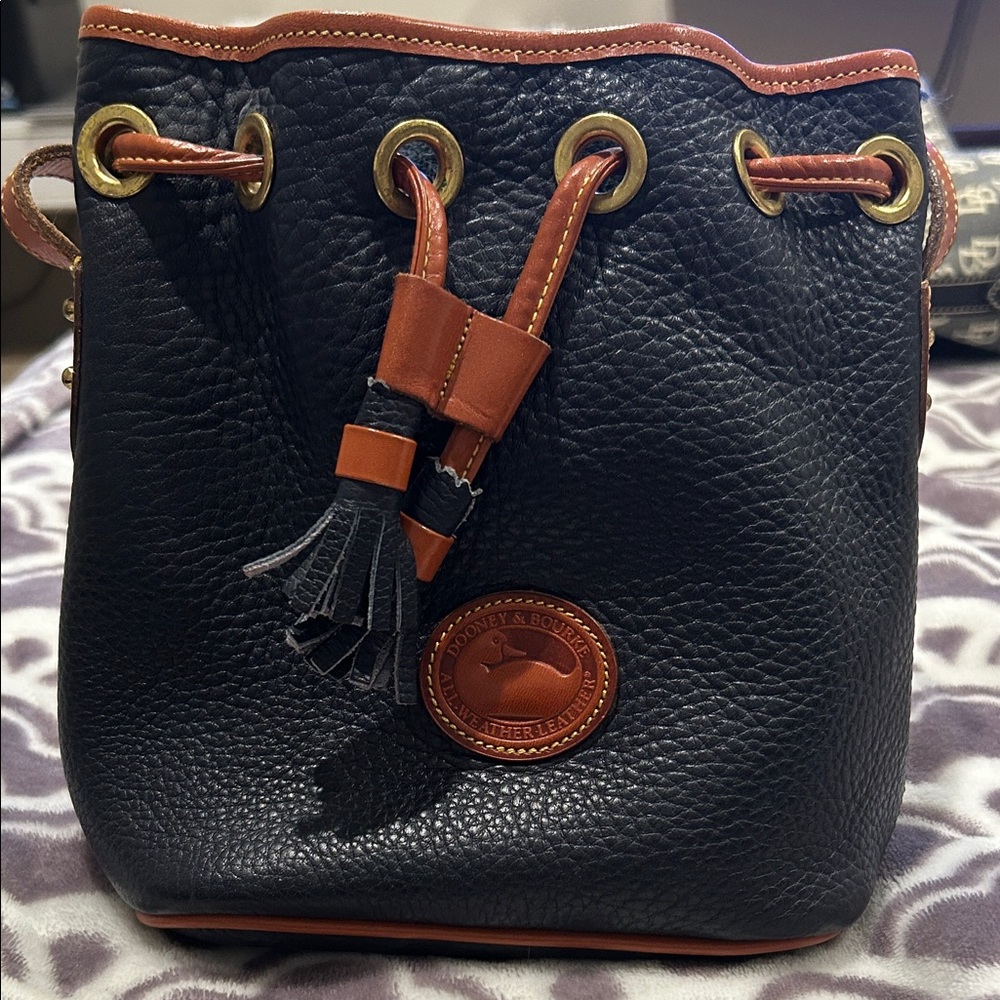 Dooney & Bourke Black and Brown Leather Shoulder Bag